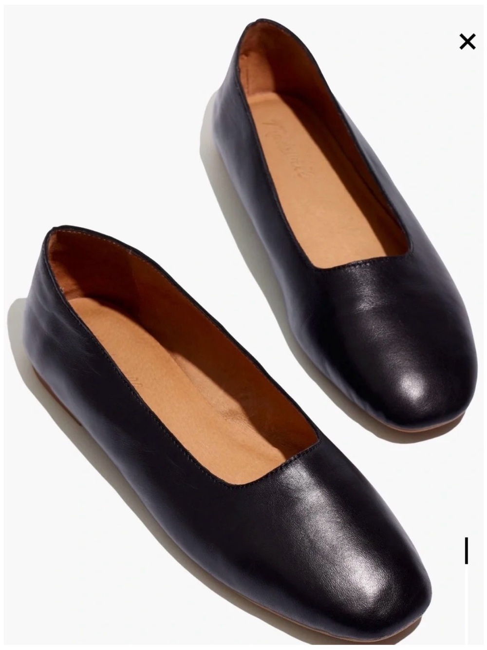Madewell square toe flats in black